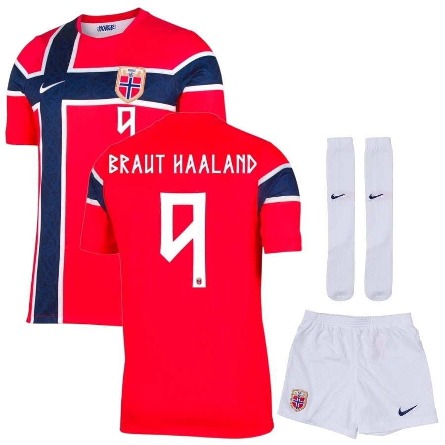 Maillot Norvege Braut Haaland Kit Kids Domicile 2026 2027-League Threads